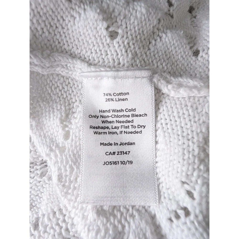Talbots Textured Linen Cotton Blend Pullover Sweater